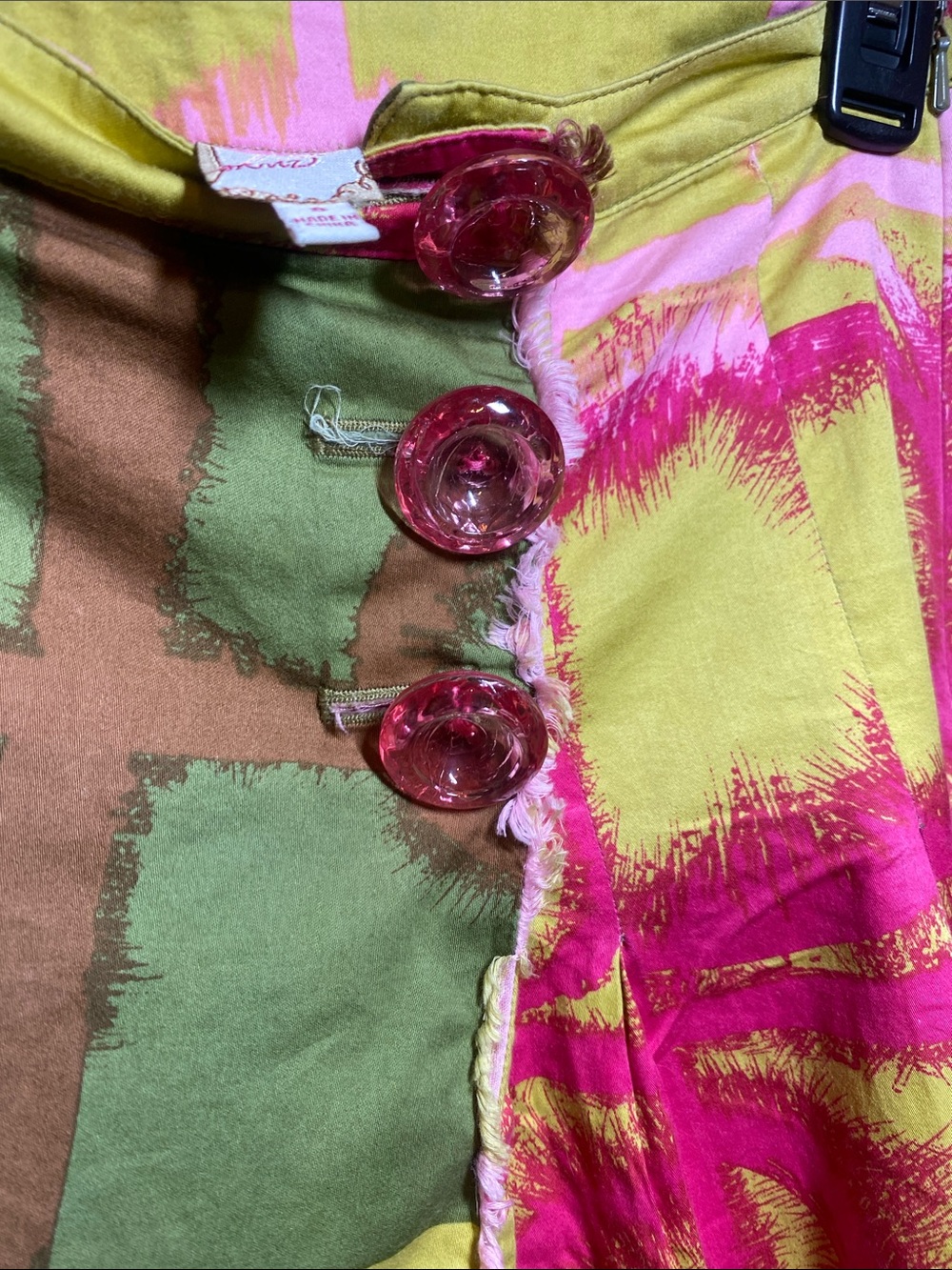 Abstract Print Circle Skirt in Yellow, Pink & Green - Picture 3 of 5